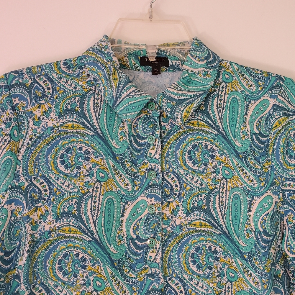 Talbots Half Button Top - Picture 6 of 12